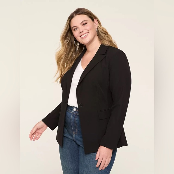 NWT Lane Bryant Perfect Drape Blazer Black - Picture 1 of 4
